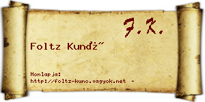 Foltz Kunó névjegykártya